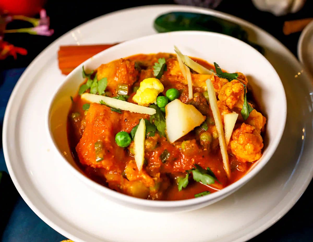 Spiced Aloo Gobi vegan dish